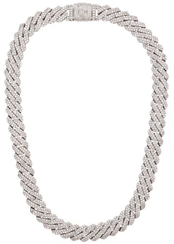 Prong 18kt White Gold-plated Chain Necklace, Necklace - CERNUCCI - Modalova