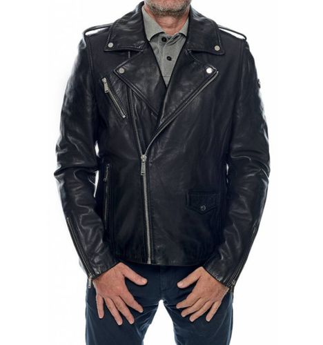 Dyer Getty Genuine Leather Jacket Black - Feather skin - Modalova