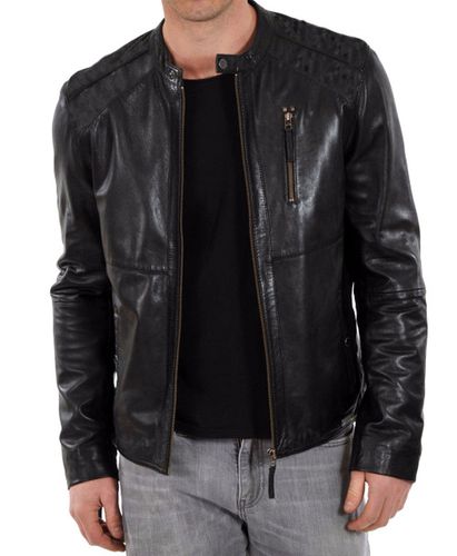 Men's Fashion Genuine Leather Jacket FSH102 - Feather skin - Modalova