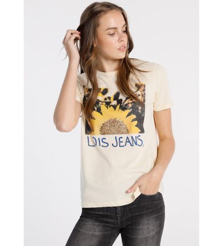 T-shirt Pailletes Detail (S), Casuel, Coton, Manche courte - Lois Jeans - Modalova