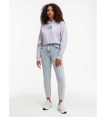 J20J221332 Sweatshirt cropped Heavyweight Knits Brushstroke Print lavender (XS), Casuel, Violet, Manche longu - Calvin Klein Jeans - Modalova