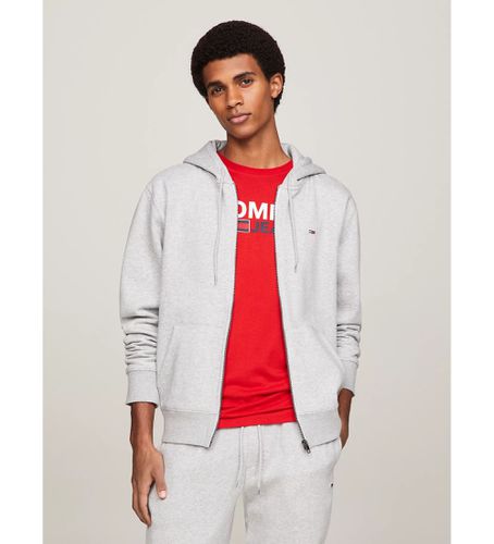 DM0DM09592 Sweat à capuche en pur coton molletonné avec fermeture éclair grise (XS), Casuel, Manche longue, Le coton - Tommy Jeans - Modalova