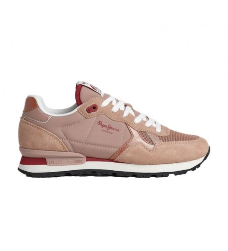 PLS31522 Brit Jump W Leather Sneakers (38), Cuir, Plat, Lacets, Casuel, Rose - Pepe Jeans - Modalova