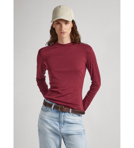 PL505675 T-shirt Charlene marron (L), Casuel, Grenat, Manche longue, Lyocell - Pepe Jeans - Modalova