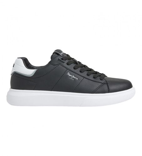 PMS30981 Eaton Basic Leather Sneakers (40), Cuir, Noir, Plat, Lacets, Casuel - Pepe Jeans - Modalova