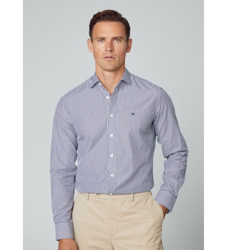 HM309601 Essential Shirt Bengal Stripes (L), Casuel, Coton, Classique, Manche longue, Marine - Hackett London - Modalova