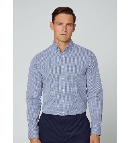 HM309602 Essential Ginham Shirt (L), Bleu, Casuel, Fête, Coton, Classique, Manche longue - Hackett London - Modalova