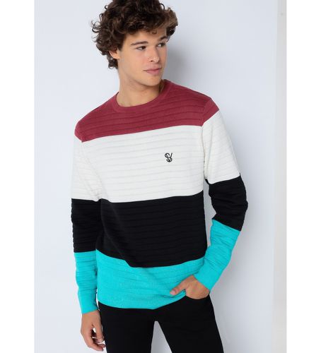 Pull rayé multicolore (S), Casuel, Coton, Manche longue - Six Valves - Modalova