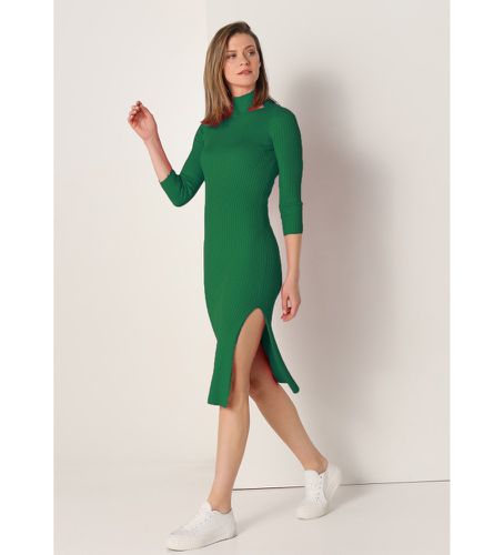 Robe midi en maille verte (S), Casuel, Viscose, Manche 3/4 - Lois Jeans - Modalova