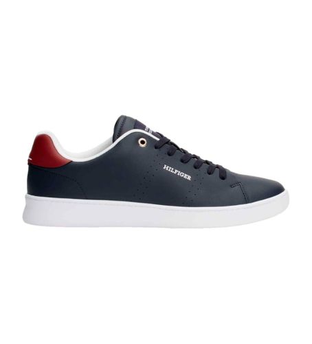 FM0FM04966 Court Cupsole Leather Sneakers (41), Cuir, Plat, Lacets, Casuel, Marine - Tommy Hilfiger - Modalova