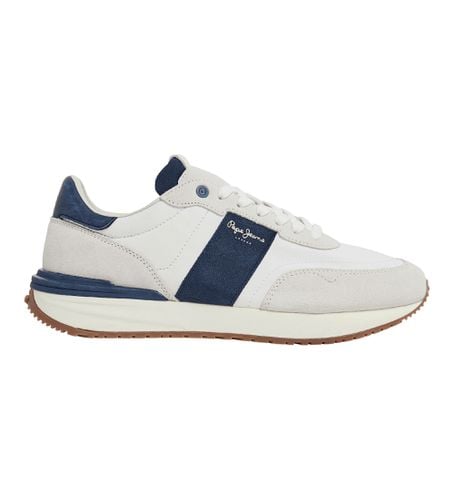 PMS60006 Buster Tape Leather Sneakers (40), Cuir, Blanc, Plat, Lacets, Casuel - Pepe Jeans - Modalova