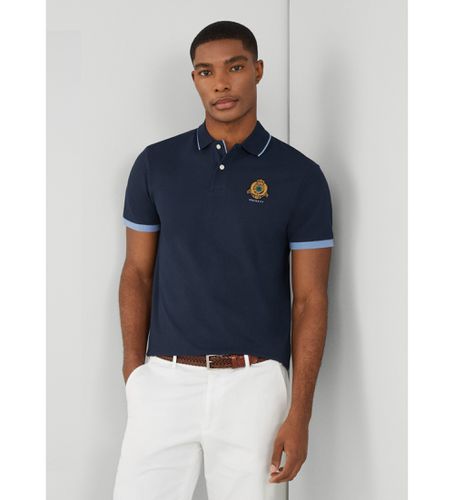 HM563261 Polo Heritage Logo (S), Casuel, Coton, Manche courte, Marine - Hackett London - Modalova