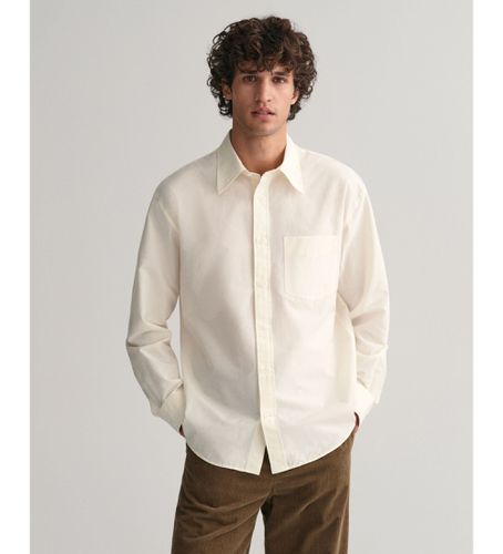 Chemise à coupe décontractée en soie et coton crème (M), Casuel, Manche longue - Gant - Modalova