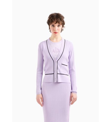 DYE2AYMH6Z1354 Cardigan Classic lilas (L), Casuel, Violet, Viscose, Manche longue - Armani Exchange - Modalova