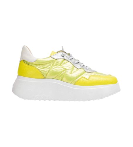 A-3602 Berlin leather trainers -Hauteur de la semelle compensée 5cm (36), Cuir, 3 à 5 cm, Lacets, Casuel, Jaune - Wonders - Modalova