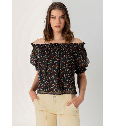 Top décolleté avec manches transparentes multicolores (S), Casuel, Polyester - Lois Jeans - Modalova