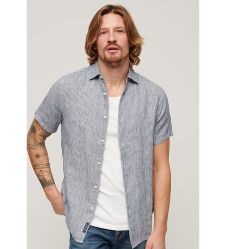 M4010608A Studios lin casual shirt (M), Casuel, Manche courte, Marine - Superdry - Modalova