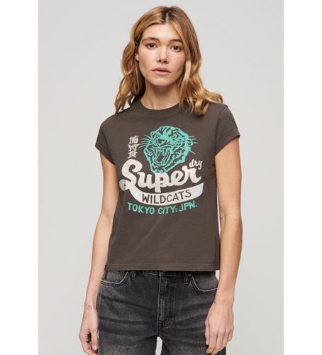 W1011391A T-shirt avec bordures en poster marron (S), Casuel, Coton, Manche courte - Superdry - Modalova