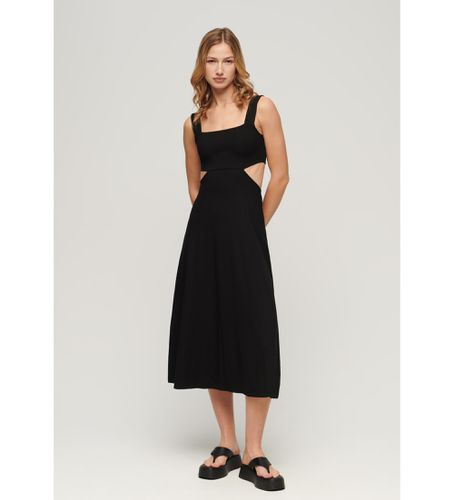 W8011607A Robe midi en maille avec découpe noire (L), Casuel, Viscose, Sans manches / bretelles - Superdry - Modalova