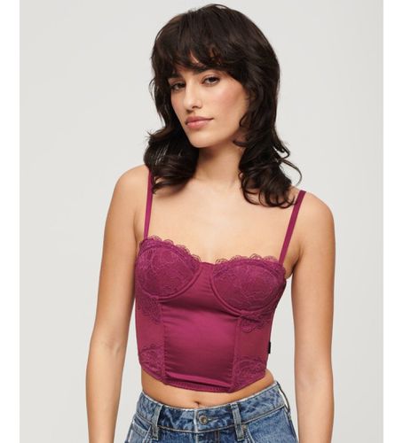 W6011751A Corset en satin avec dentelle en maille lilas (XS), Casuel, Violet, Polyamide, Sans manches / bretelles - Superdry - Modalova