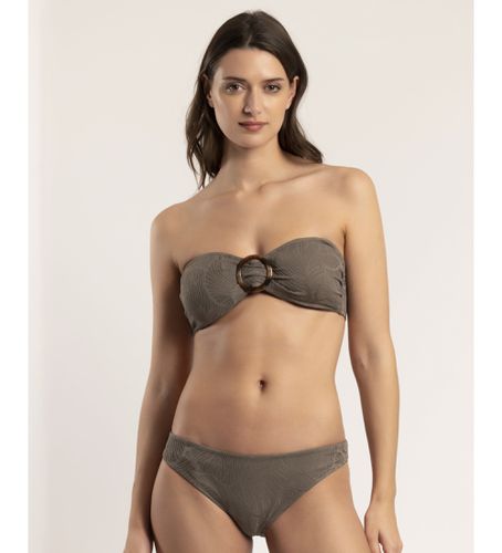 Bandeau Bikini Fresh Leaves marron (M), Beachwear, Polyester - Admas - Modalova