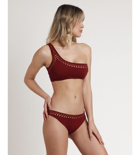 Bikini asymétrique Pierres métalliques marron (S), Grenat, Beachwear, Polyamide - Admas - Modalova