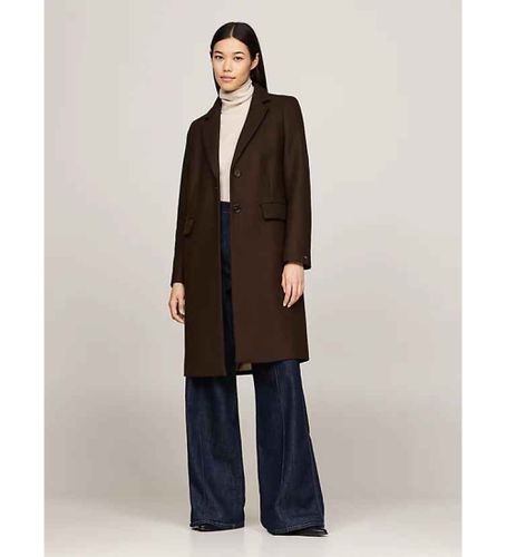 WW0WW42738 Manteau en cachemire marron à simple boutonnage (38), Casuel, Laine - Tommy Hilfiger - Modalova