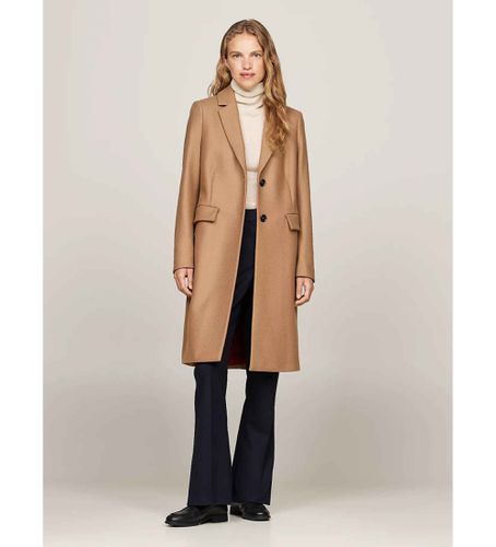 WW0WW42738 Manteau en cachemire marron à simple boutonnage (40), Casuel, Laine - Tommy Hilfiger - Modalova