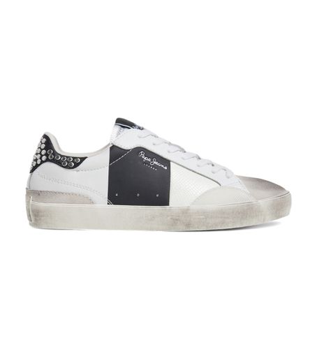 PLS31568 Lane Glam Leather Sneakers (36), Cuir, Blanc, Plat, Lacets, Casuel - Pepe Jeans - Modalova