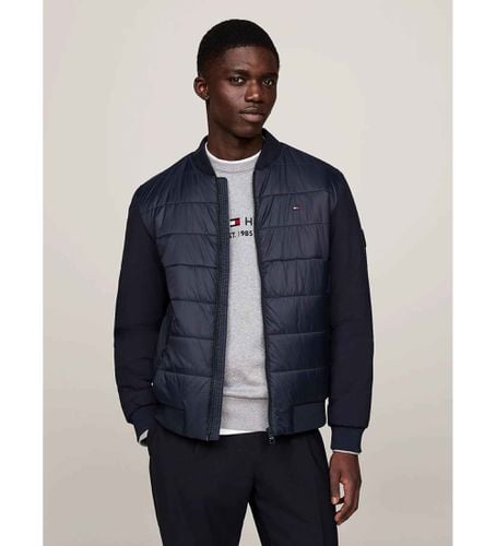 MW0MW35653 Veste bomber déperlante et thermique (L), Casuel, Manche longue, Durable, Nylon recyclé, Marine - Tommy Hilfiger - Modalova