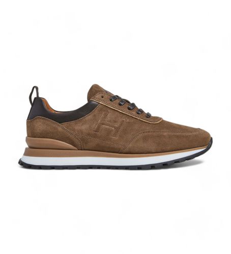 HMS21414 Chad Active Leather Sneakers brown (45), Cuir, Marron, Plat, Lacets, Casuel - Hackett London - Modalova