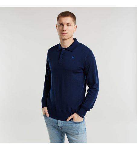 D25066-D847-1305 Polo Premium Core Dunda Knitted (M), Casuel, Manche longue, Durable, Marine, Laine Recycle - G-Star - Modalova