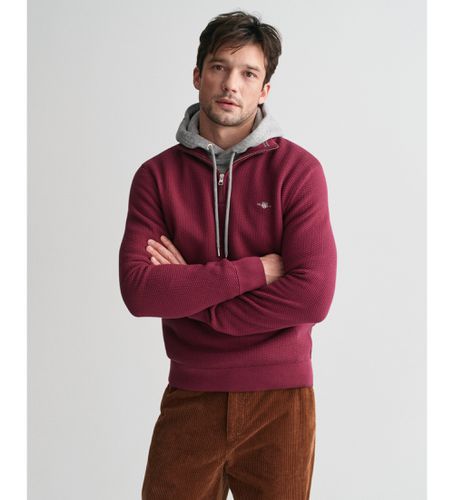 Pull en coton demi-fermé avec microtexture marron (L), Casuel, Grenat - Gant - Modalova