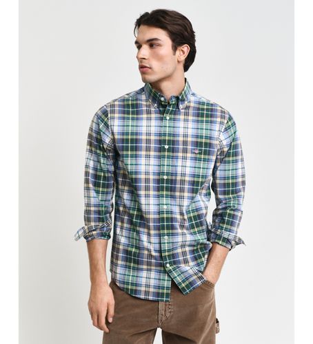 Chemise à carreaux en popeline écossaise verte, coupe régulière (4XL), Casuel, Coton, Manche longue - Gant - Modalova