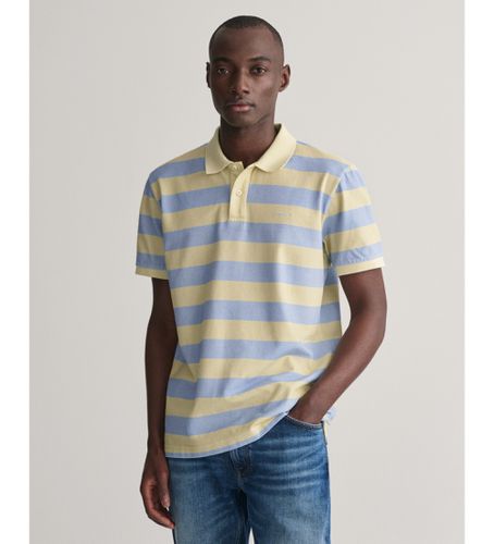 Polo à rayures bleues et jaunes avec lavage intense (4XL), Casuel, Coton, Manche courte - Gant - Modalova