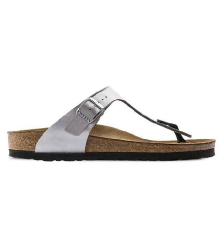 Sandales en cuir argenté Gizeh (37), Plat, Aucun, Casuel - Birkenstock - Modalova