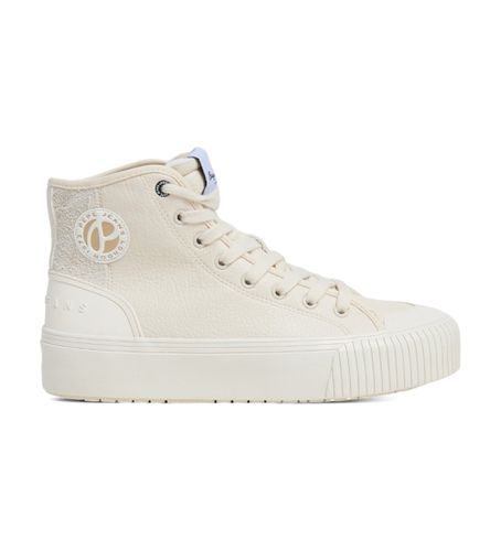 PLS31576 Samoi Half leather trainers (38), Blanc, Plat, Cuir, Lacets, Casuel - Pepe Jeans - Modalova