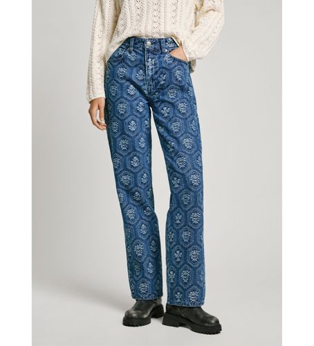 PL204831 Jeans Straight Hw Jacquard (26/30), Bleu, Casuel, Coton, Denim, Durable - Pepe Jeans - Modalova