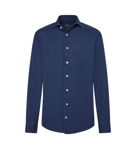 HM3010026 Essential Shirt (L), Casuel, Coton, Denim, Manche longue, Marine - Hackett London - Modalova