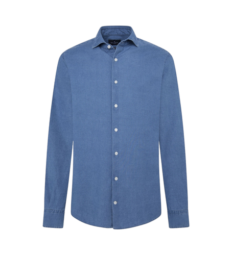 HM3010027 Essential Denim Shirt (L), Bleu, Casuel, Coton, Manche longue - Hackett London - Modalova