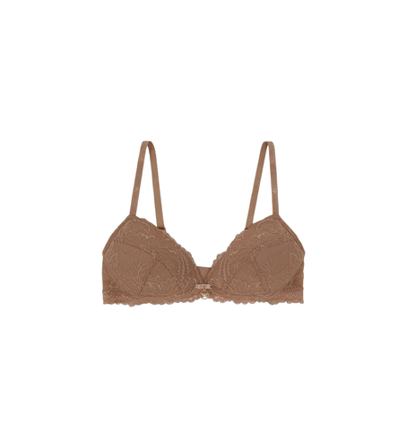 R206 Soutien-gorge triangle rembourré en dentelle recyclée Eternal Lace ASV marron (L), Homewear, Polyami - Emporio Armani - Modalova