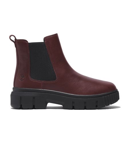 TB0A2QHQC601 Bottines en cuir à mi-mollet Chelsea Field Maroon (40 W), Plat, Aucun, Casuel, Grenat - Timberland - Modalova