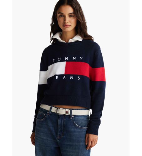 DW0DW19335 Jersey Center Flag (L), Casuel, Durable, Coton Recyclé - Tommy Jeans - Modalova