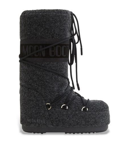 D1402960 Bottes en cuir Icon Felt noires (35/38), Plat, Aucun, Casuel, Gris - Moon Boot - Modalova