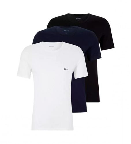 Til mænd. 50475284 Pakke med 3 T-shirts RN Classic , , hvid (L), Afslappet, Grå, Bomuld, Korte ærmer - BOSS - Modalova