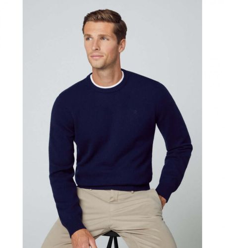 Til mænd. HM703019 Lammeuldssweater navy (XXL), Casual, Bomuld, Blå - Hackett London - Modalova