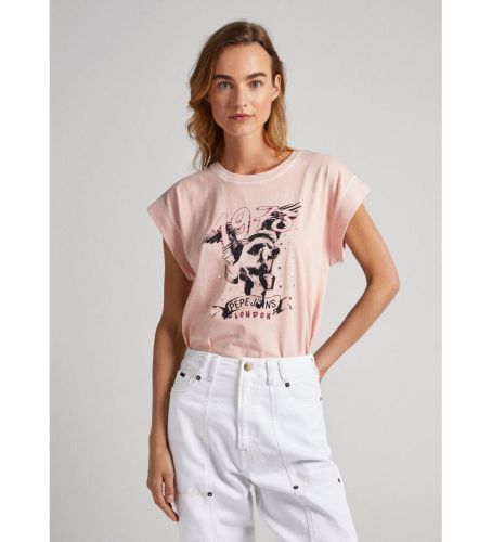 Til kvinder. PL505591 Bianca T-shirt (L), Casual, Bomuld, Korte ærmer, Bæredygtig - Pepe Jeans - Modalova