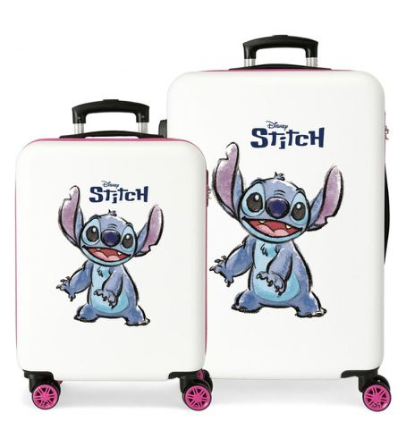 Til kvinder. 4041441 Happy stitch kuffertsæt med hårde sider 55 - 65 cm , (OSFA), Casual, ABS/Polykarbonat, Mellem, Hytte - Disney - Modalova