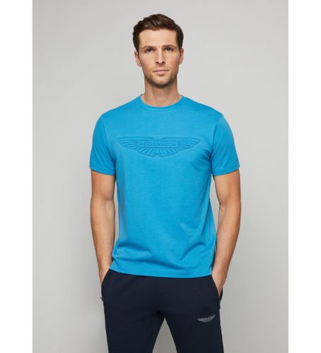 Til mænd. HM500779 Am Emboss T-shirt (S), Casual, Bomuld, Korte ærmer, Bæredygtig - Hackett London - Modalova