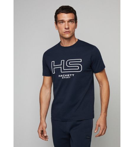 Til mænd. HM500804 T-shirt Hs Logo navy (XS), Casual, Bomuld, Korte ærmer, Blå - Hackett London - Modalova